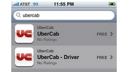 UberCab iTunes app store screenshot
