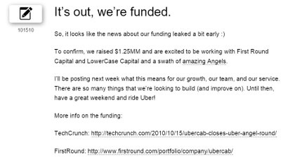 UberCab gets funded