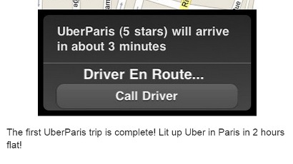 Uber launches a test run in Paris; December 10th 2010