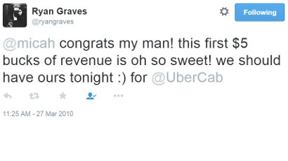 UberCab makes its first dollar