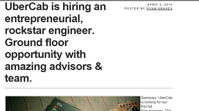 Hiring the first developer for Uber post